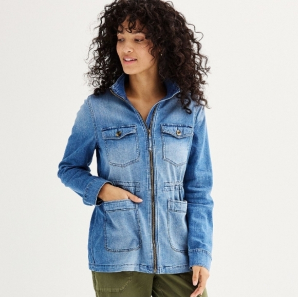 Sonoma Jackets & Blazers - Sonoma Zip Up Jean Jacket Size-L